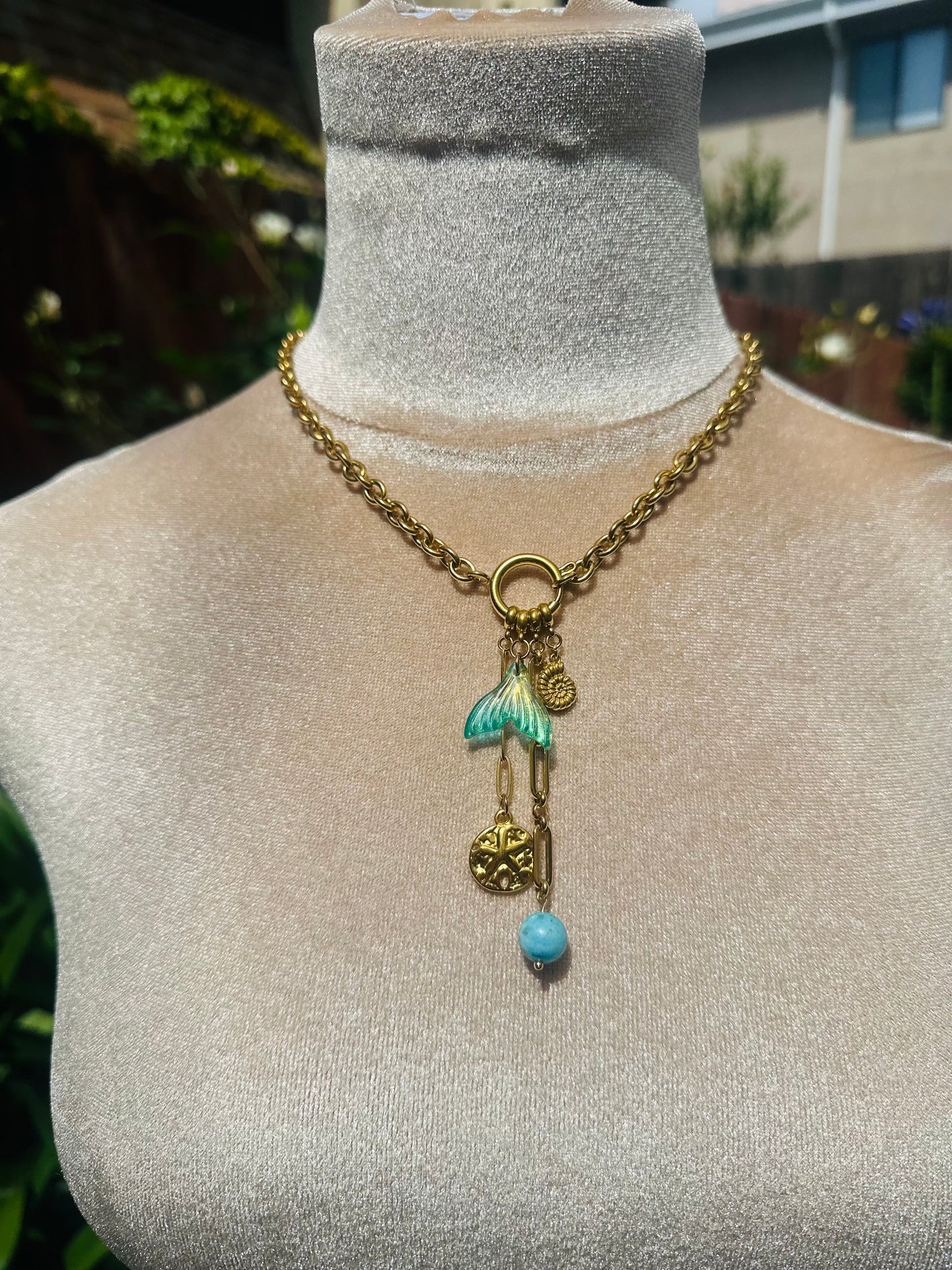Coastal Mermaid Waterproof Necklace and Charms