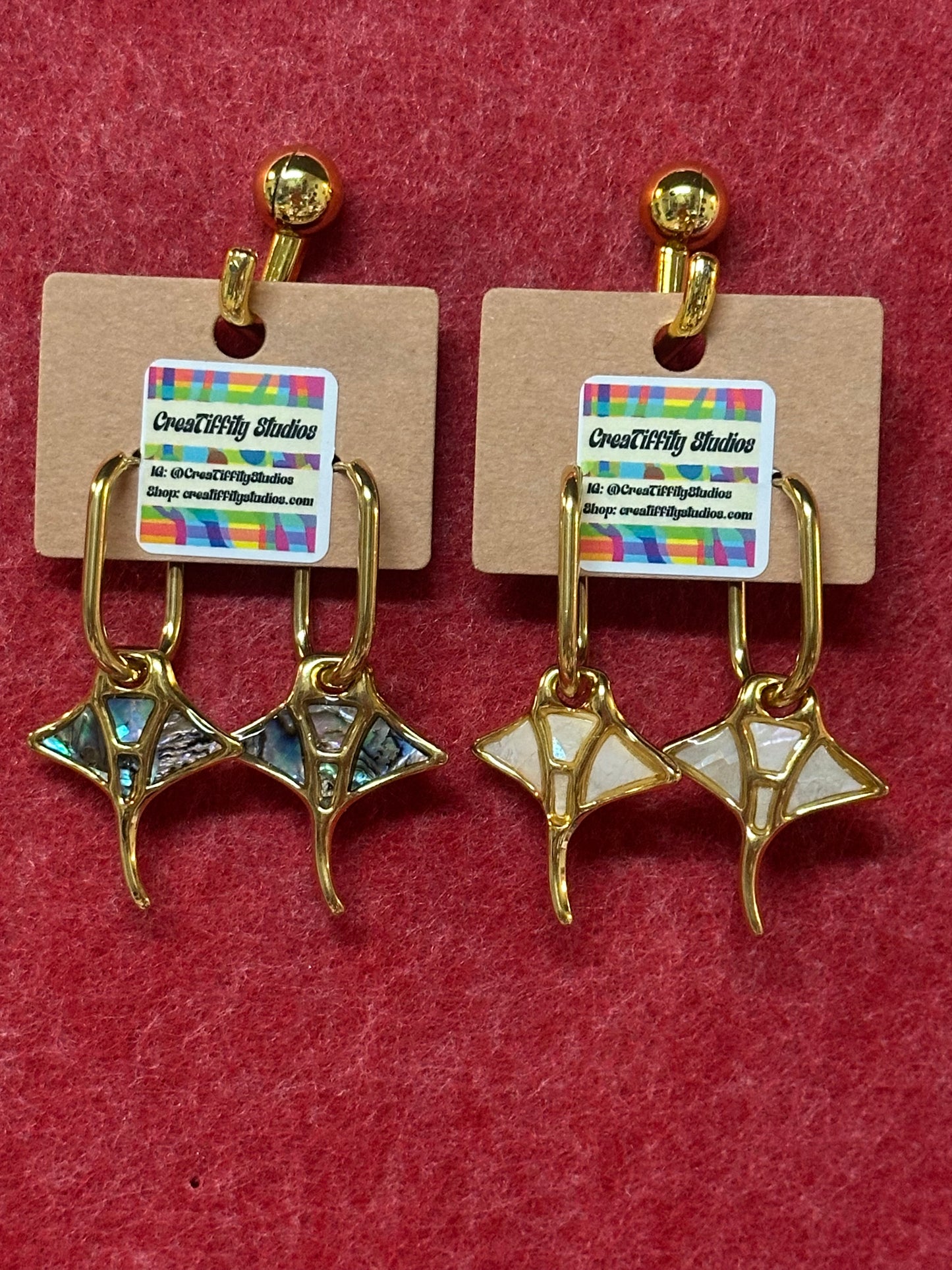 Manta Ray Huggie Hoop Earrings