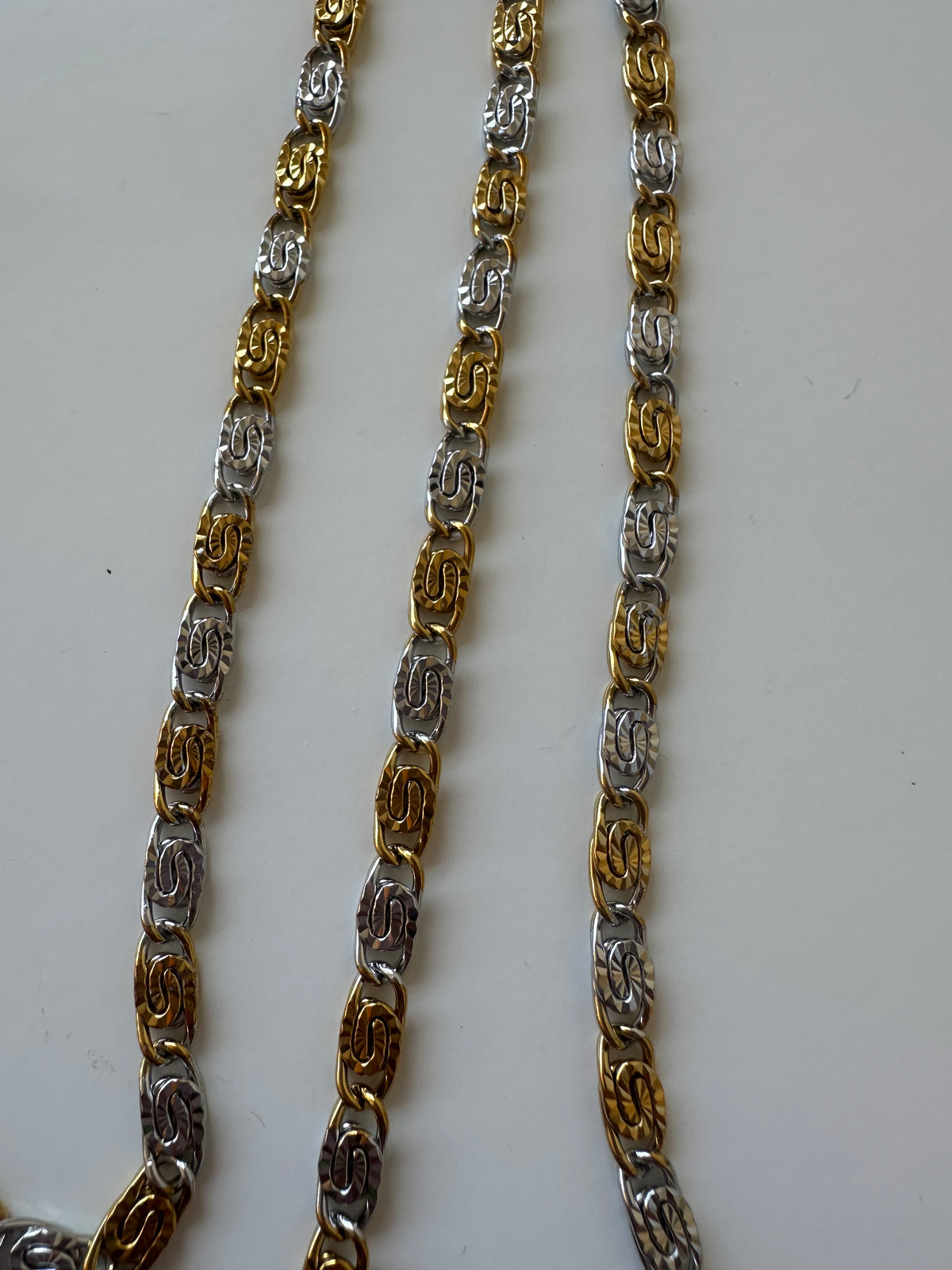 Mixed Metals Snail Chain Necklace