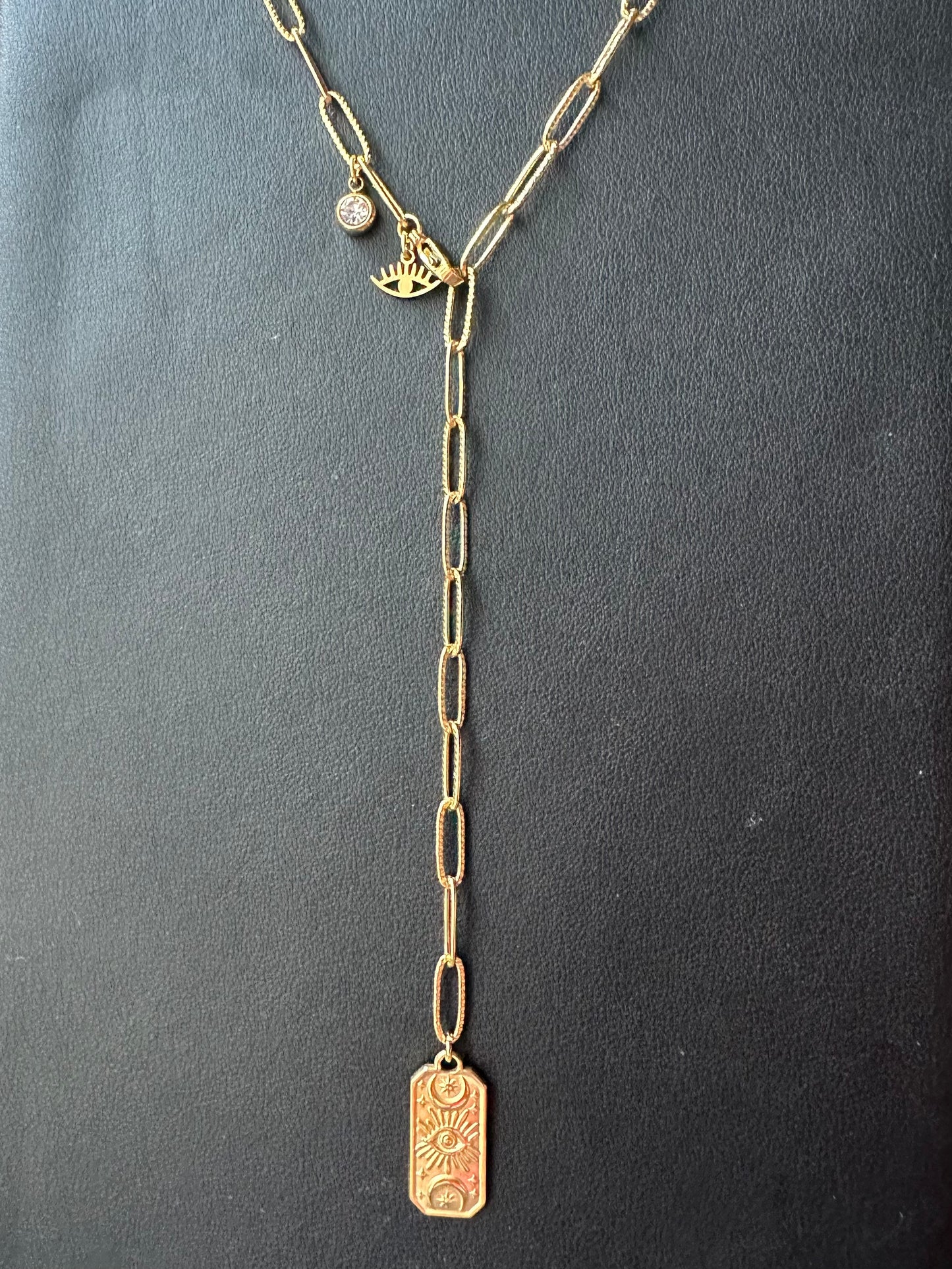 Adjustable Lariat: Double Eye Necklace