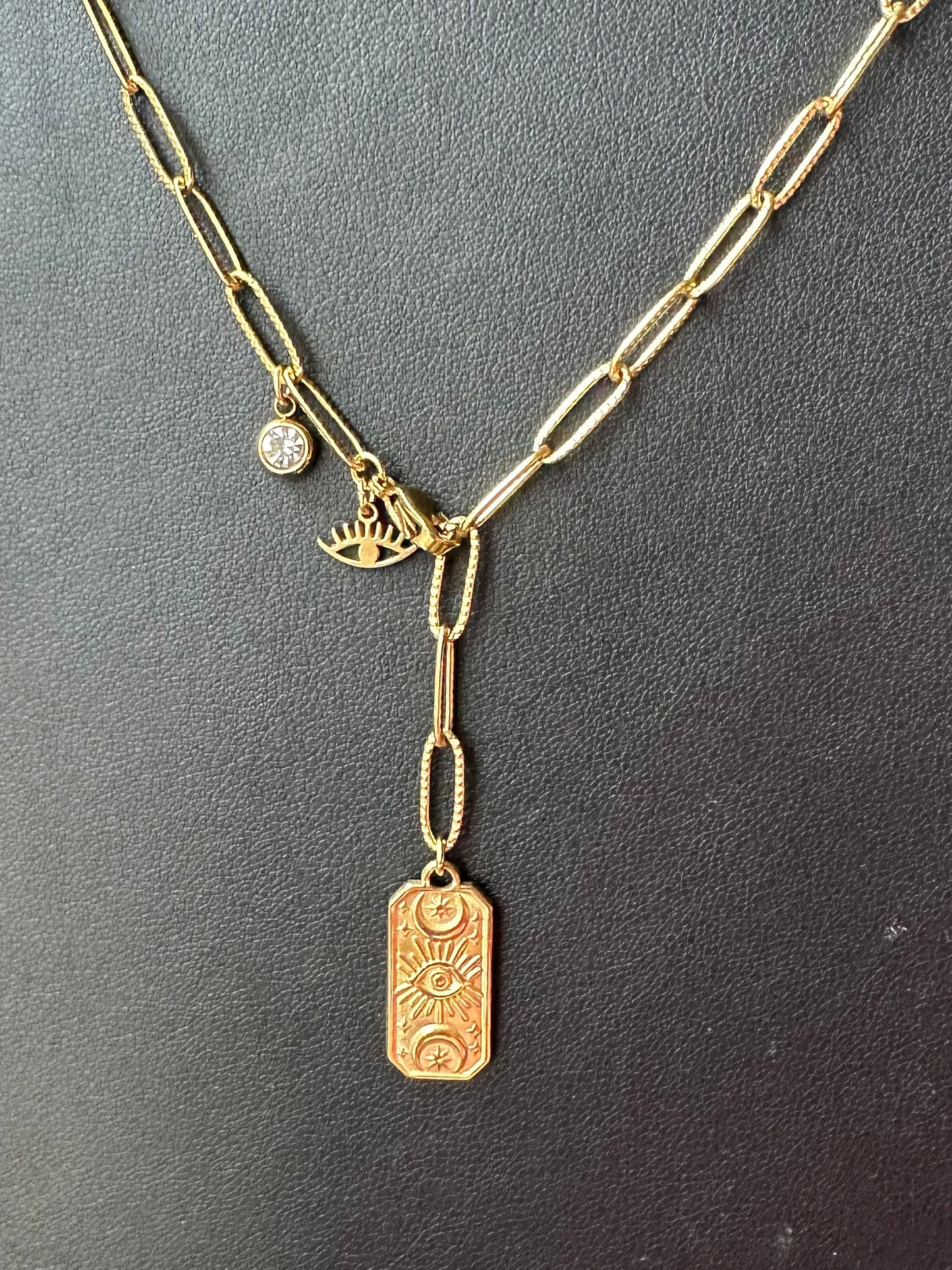 Adjustable Lariat: Double Eye Necklace