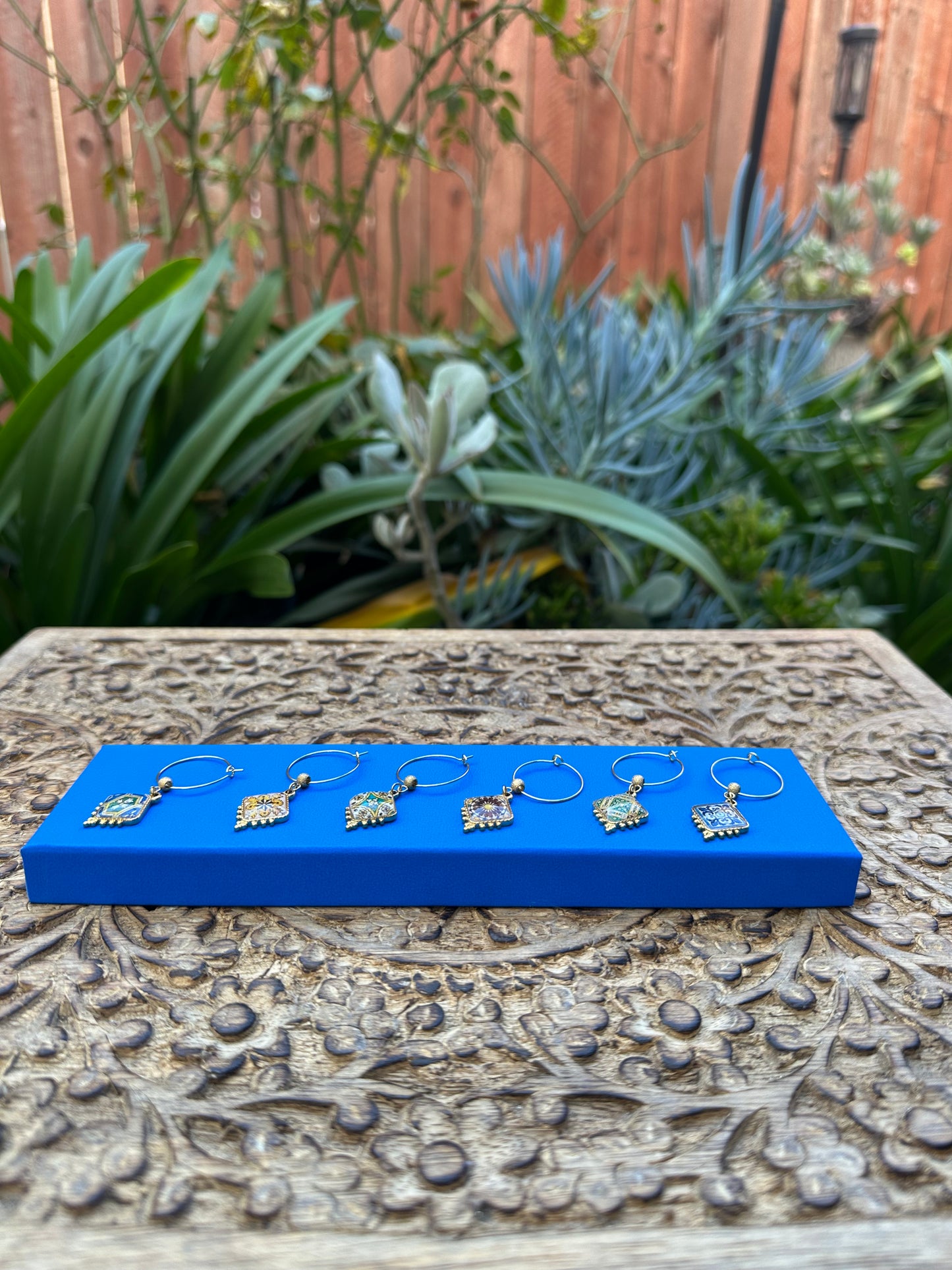 Tiles to Go Luxury Wine Glass Charms: Santa Barbara Courthouse Edition