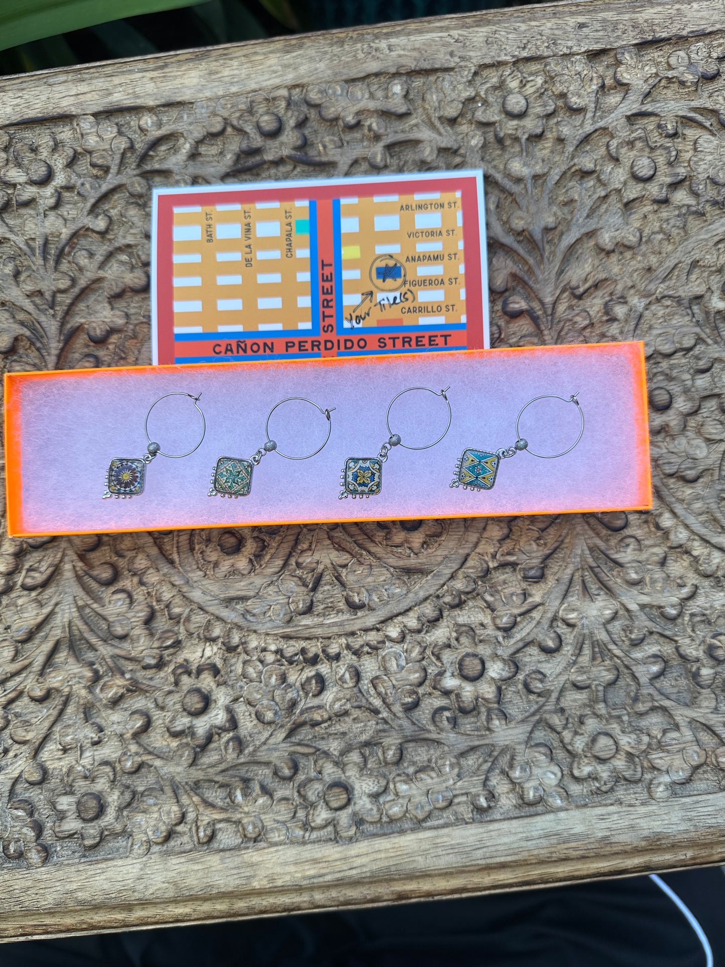 Tiles to Go Luxury Wine Glass Charms: Santa Barbara Courthouse Edition