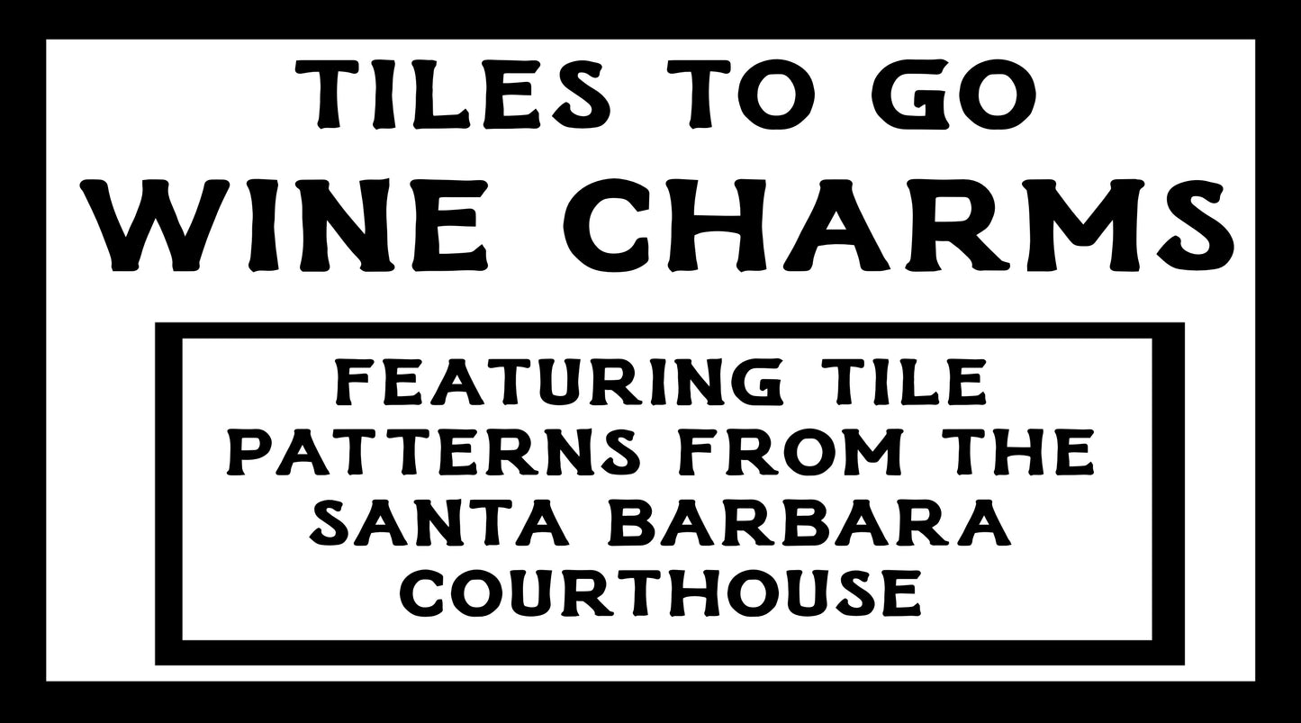 Tiles to Go Luxury Wine Glass Charms: Santa Barbara Courthouse Edition
