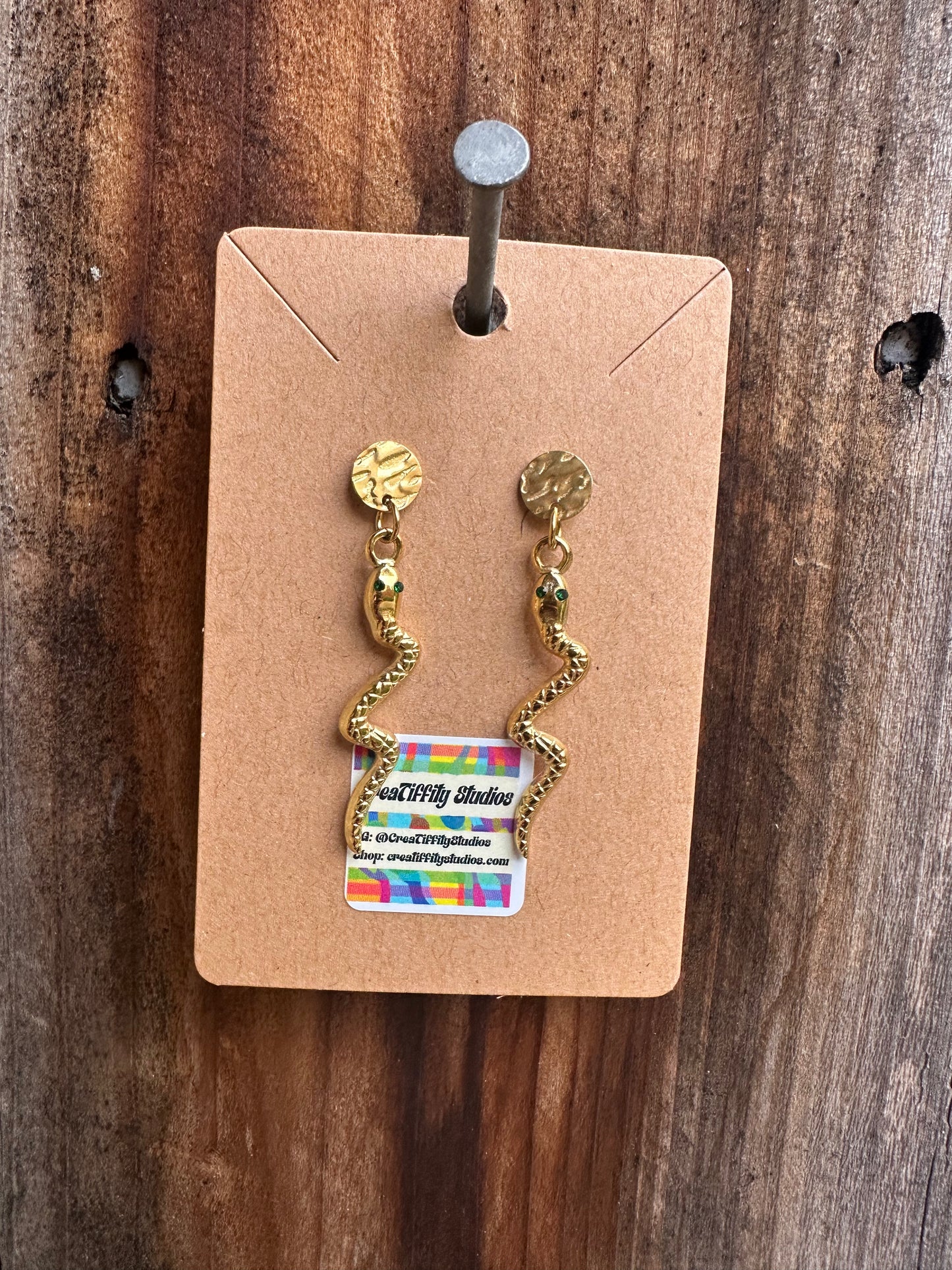 Golden Snake Earrings