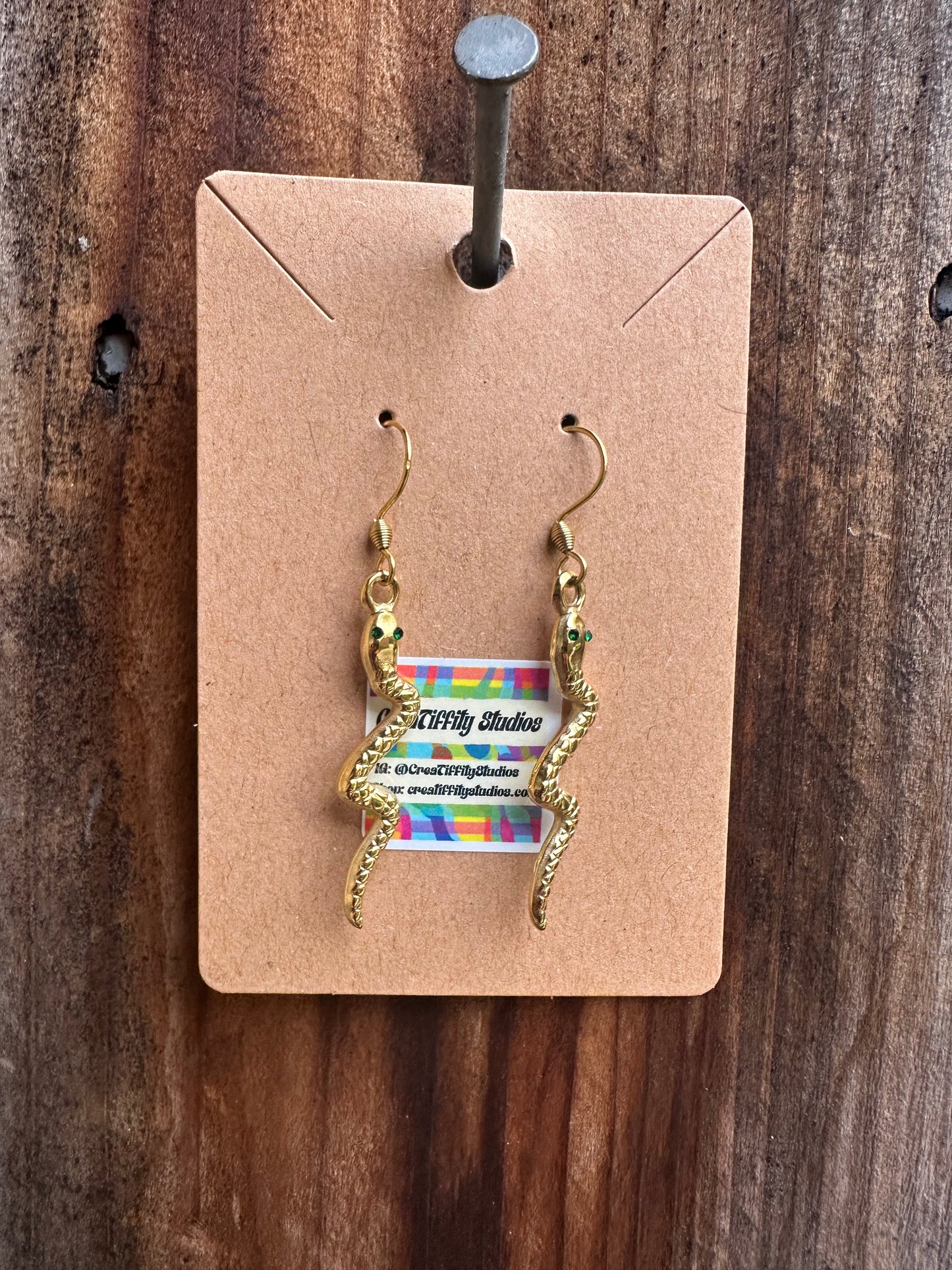 Golden Snake Earrings