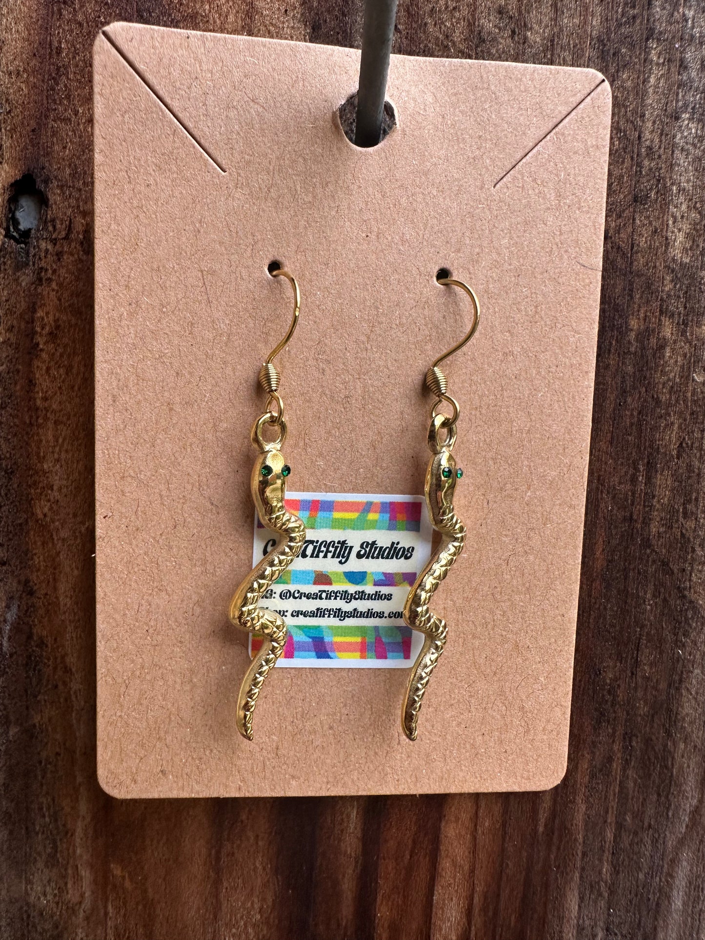 Golden Snake Earrings