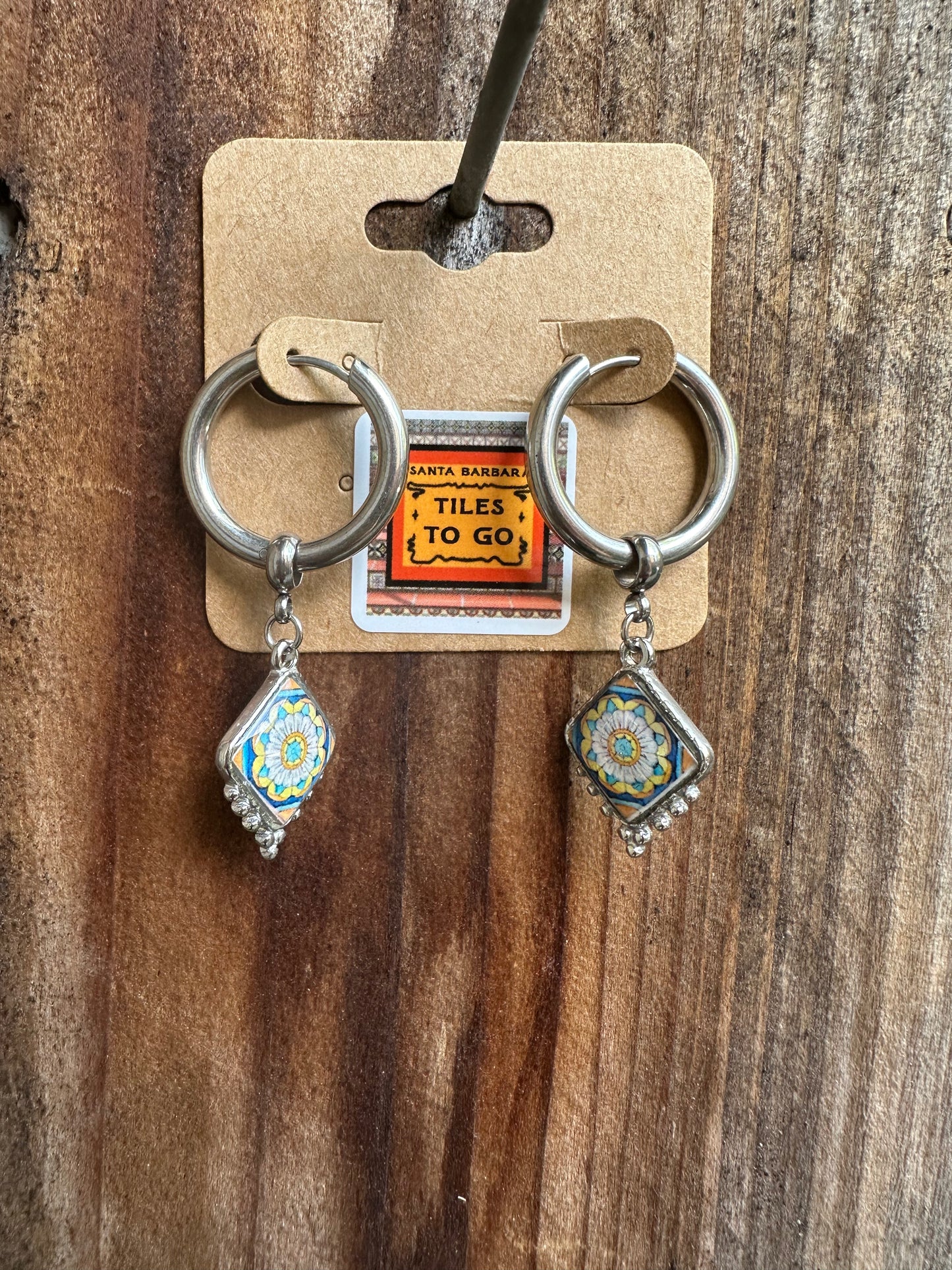 Choose Your Tile Earrings: Large Huggie Hoops + Interchangeable Charms