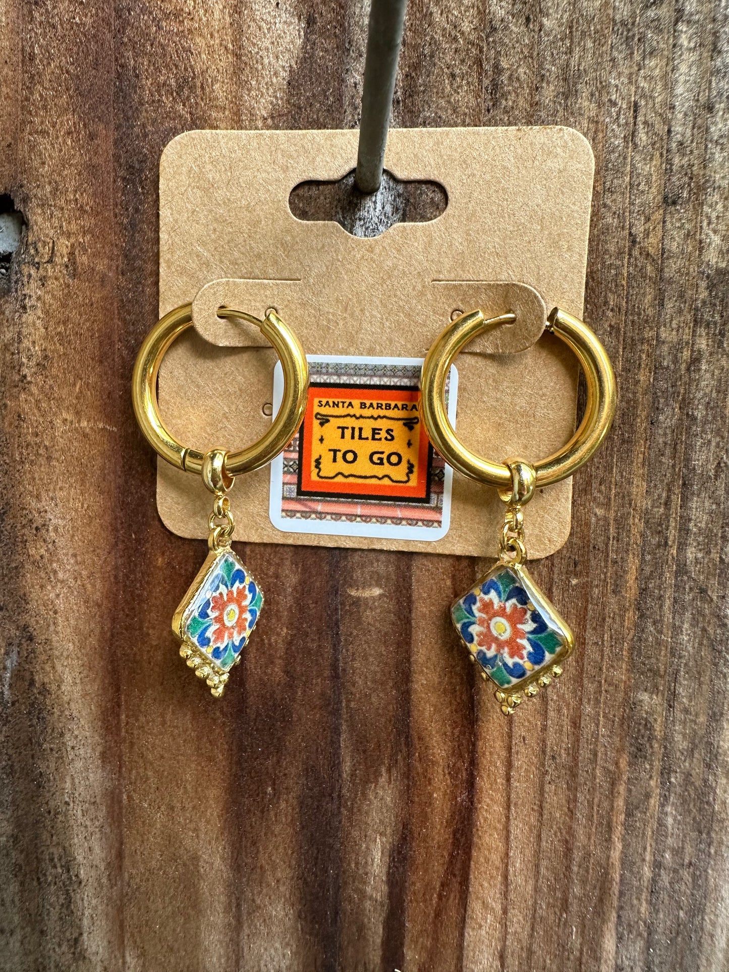 Choose Your Tile Earrings: Large Huggie Hoops + Interchangeable Charms
