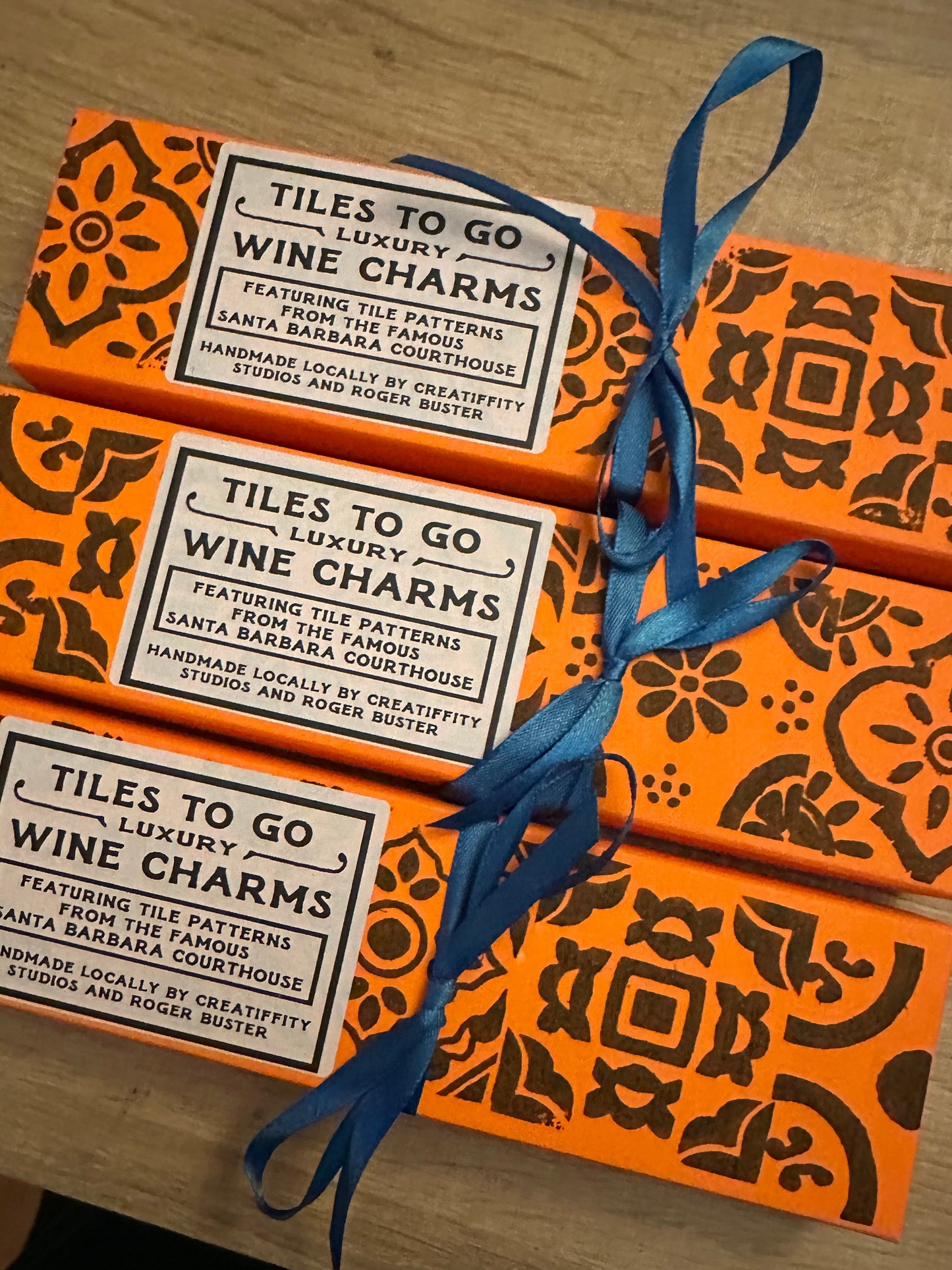 Tiles to Go Luxury Wine Glass Charms: Santa Barbara Courthouse Edition