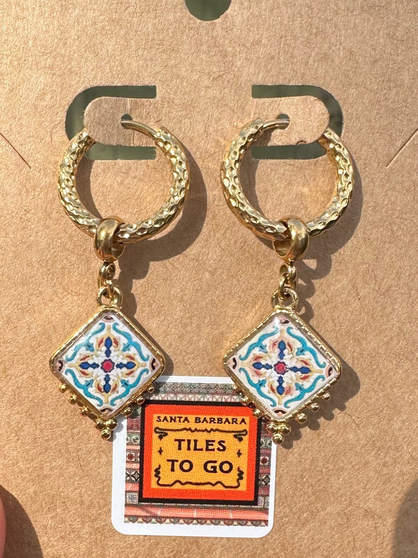 Choose Your Tile Earrings: Textured Huggie Hoops + Interchangeable Charms