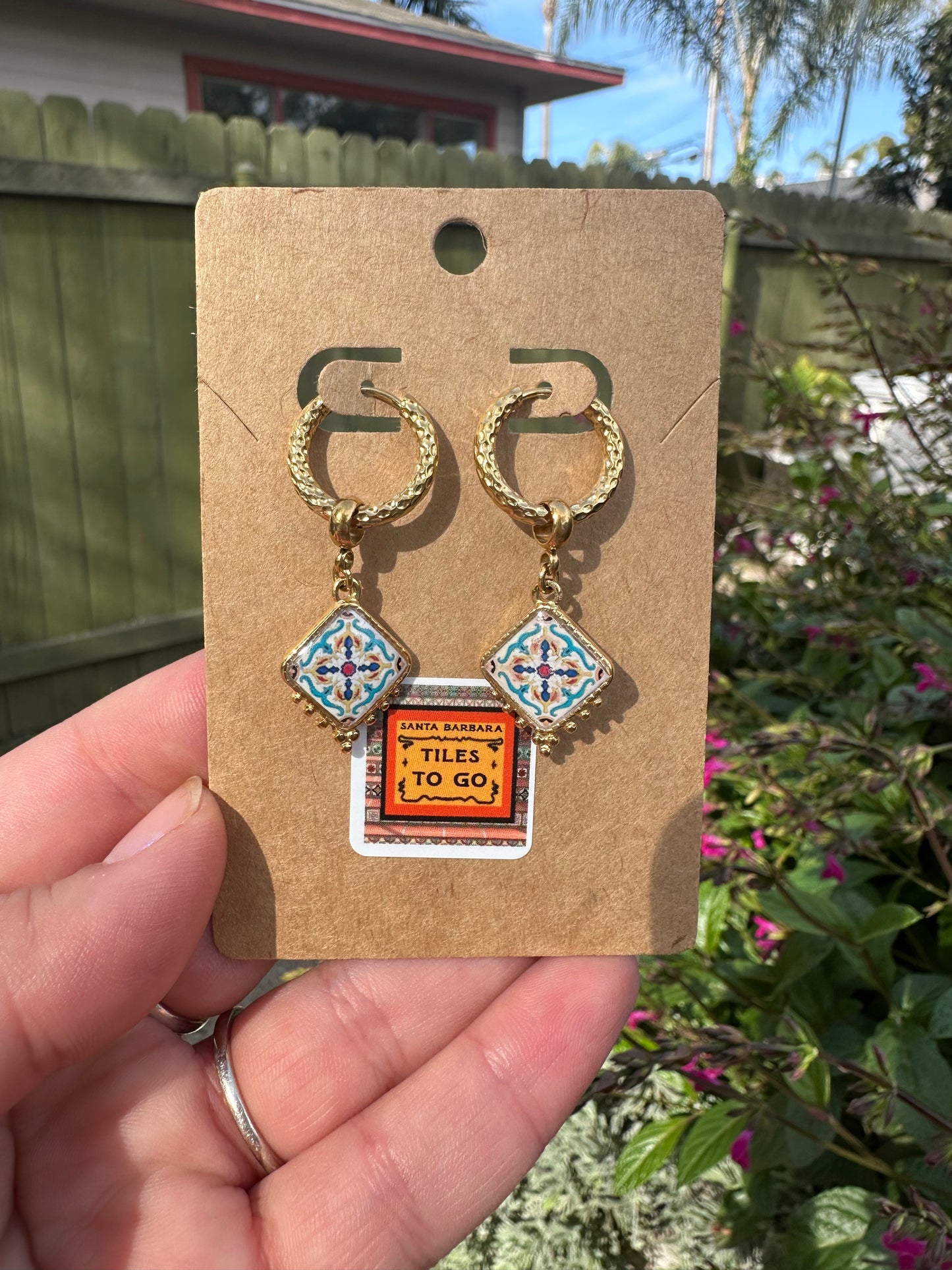 Choose Your Tile Earrings: Textured Huggie Hoops + Interchangeable Charms