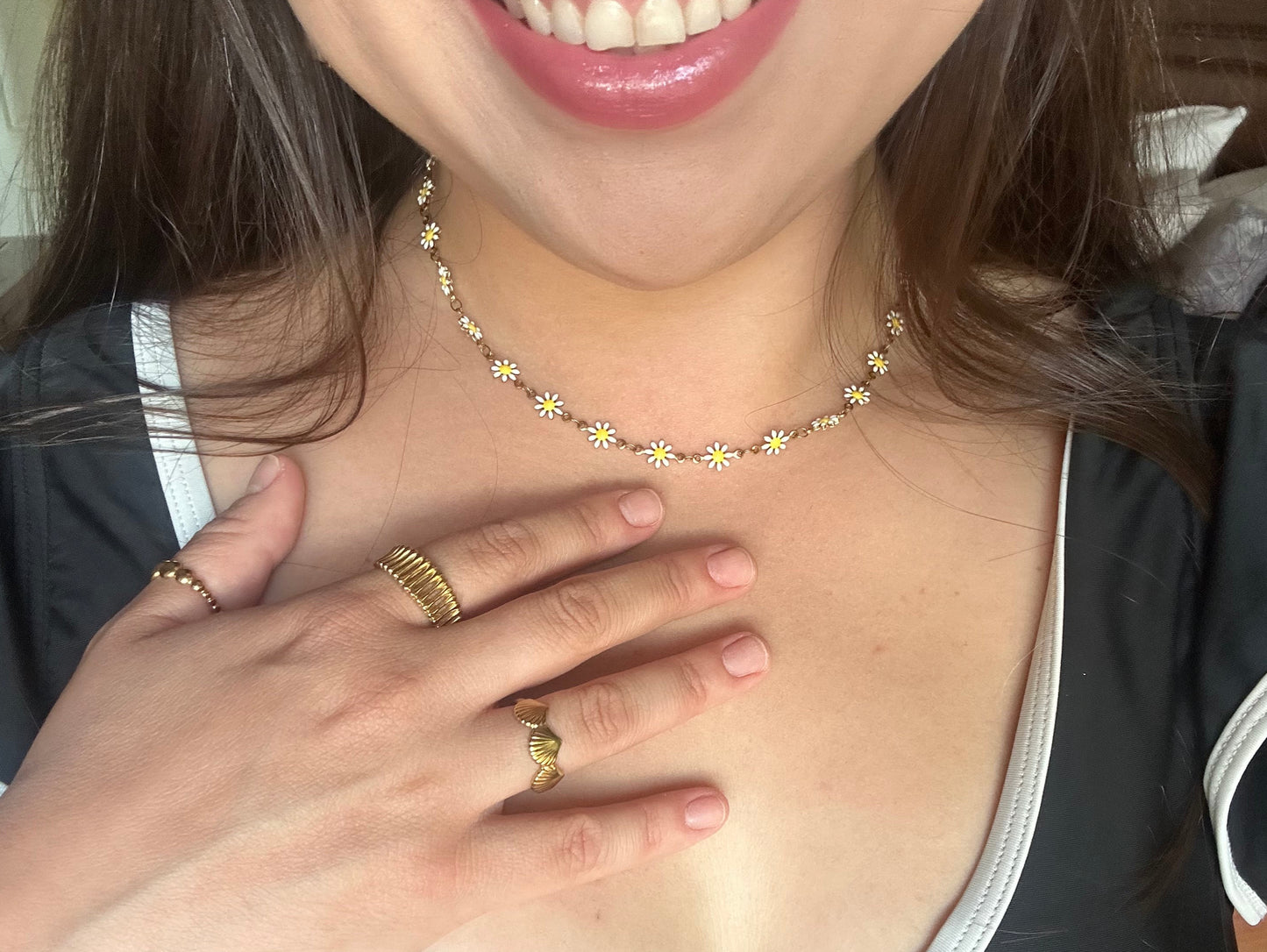 Enamel Daisy Chain Necklace