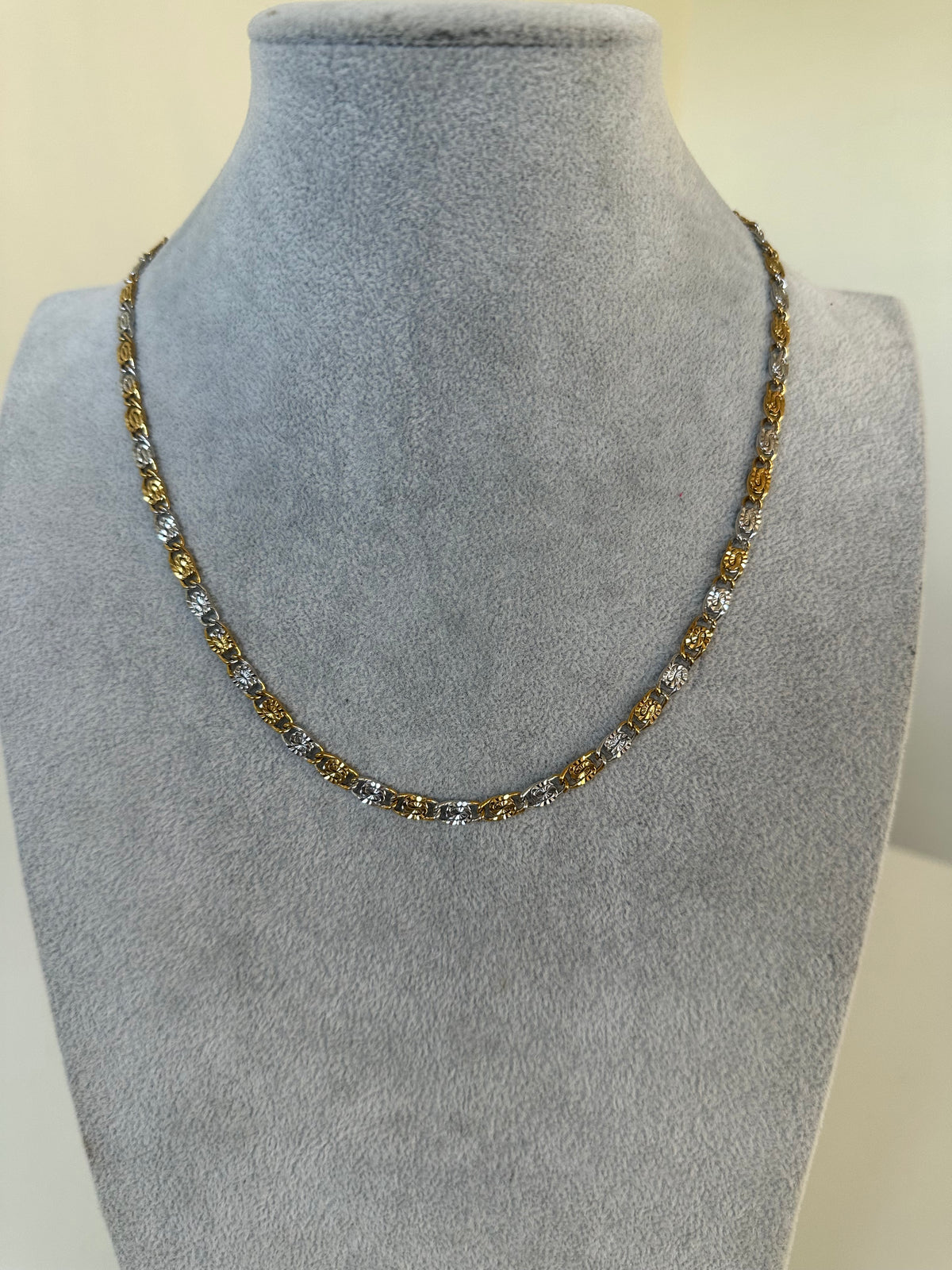 Mixed Metals Snail Chain Necklace
