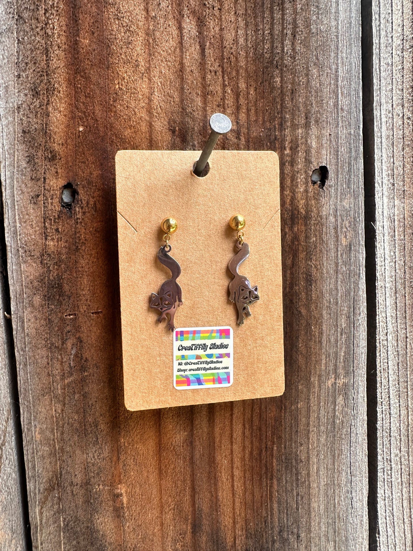 Trash Panda / Raccoon Earrings (Pre-order)