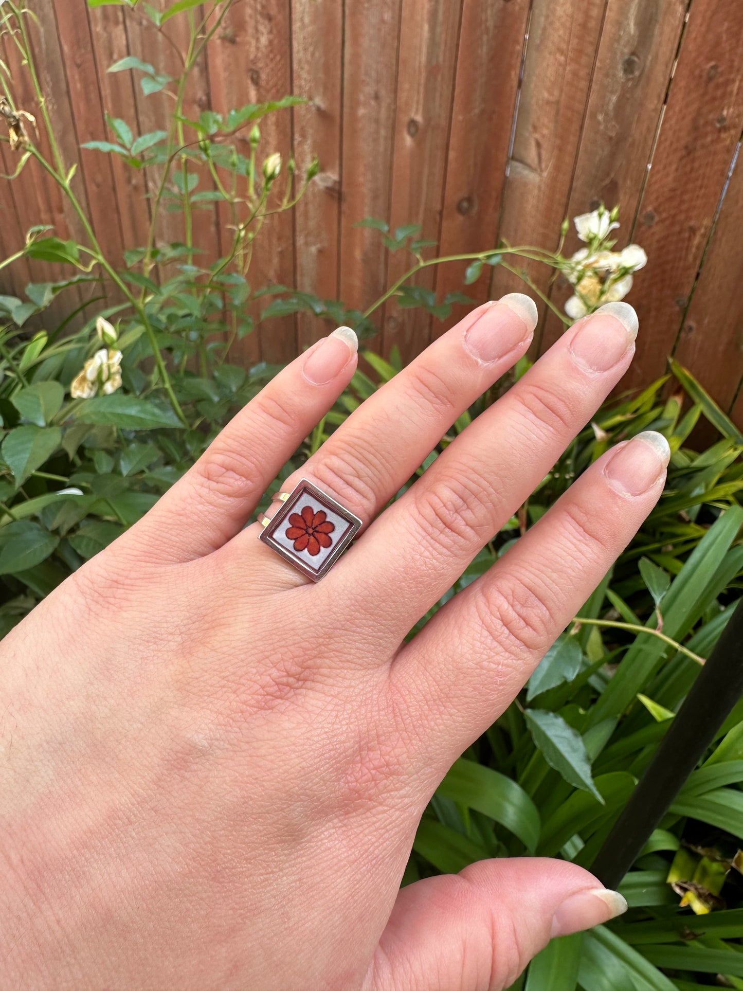 Chrysanthemum Tile Ring (Paseo Nuevo Steps)