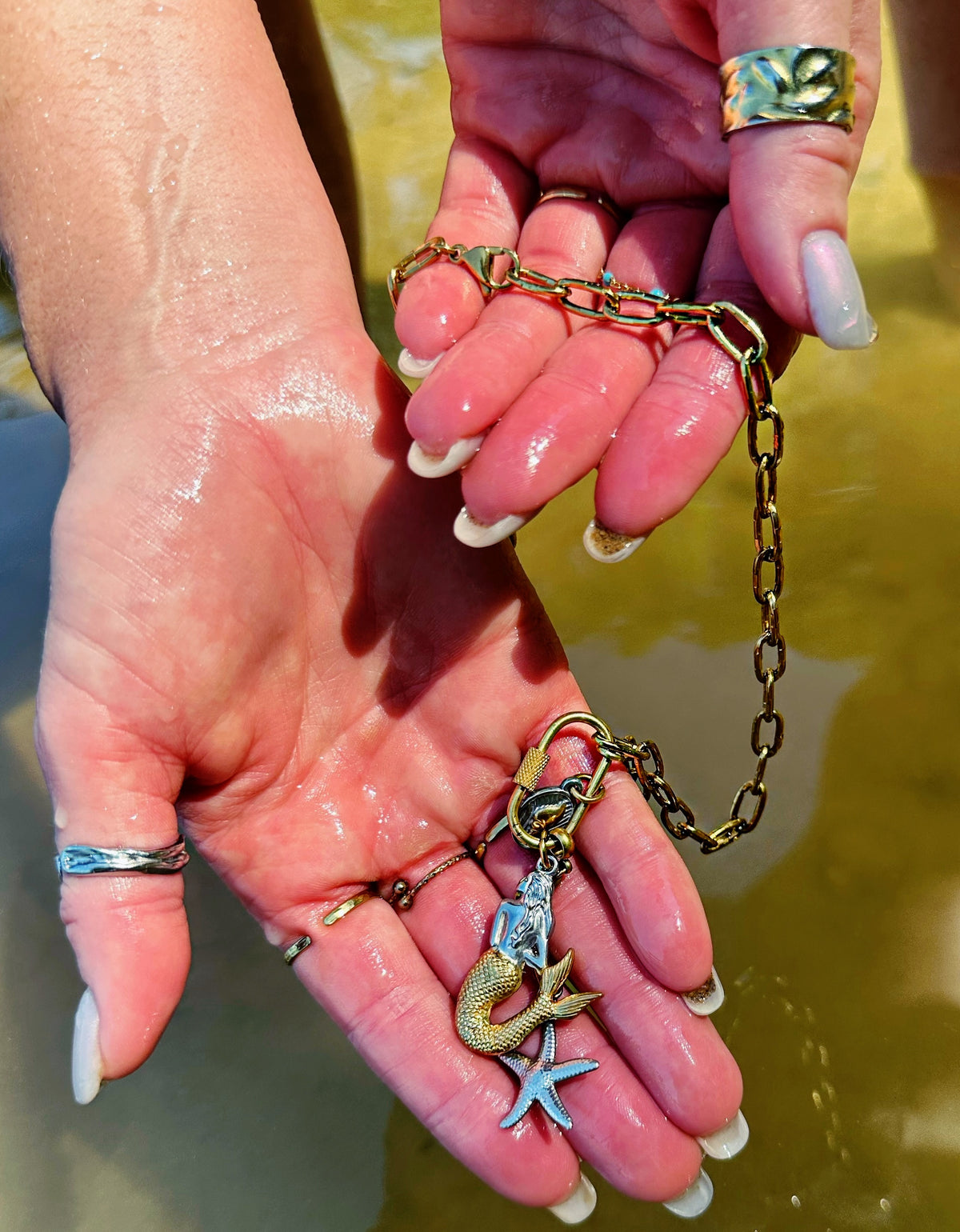 Sirena Necklace (Mermaid necklace with interchangeable charms)