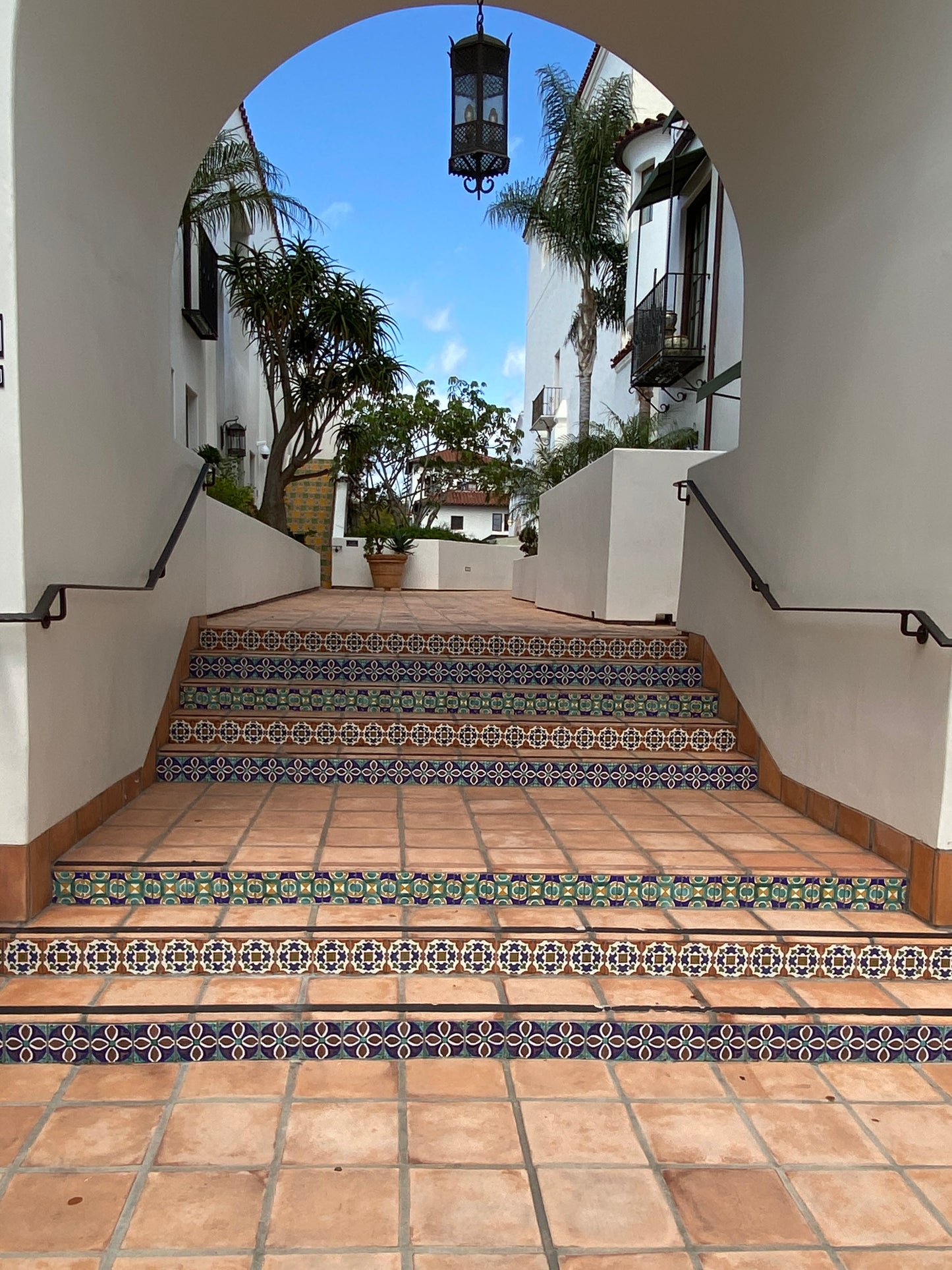 Red Flower Frame Tile Studs (near Santa Barbara Public Market)