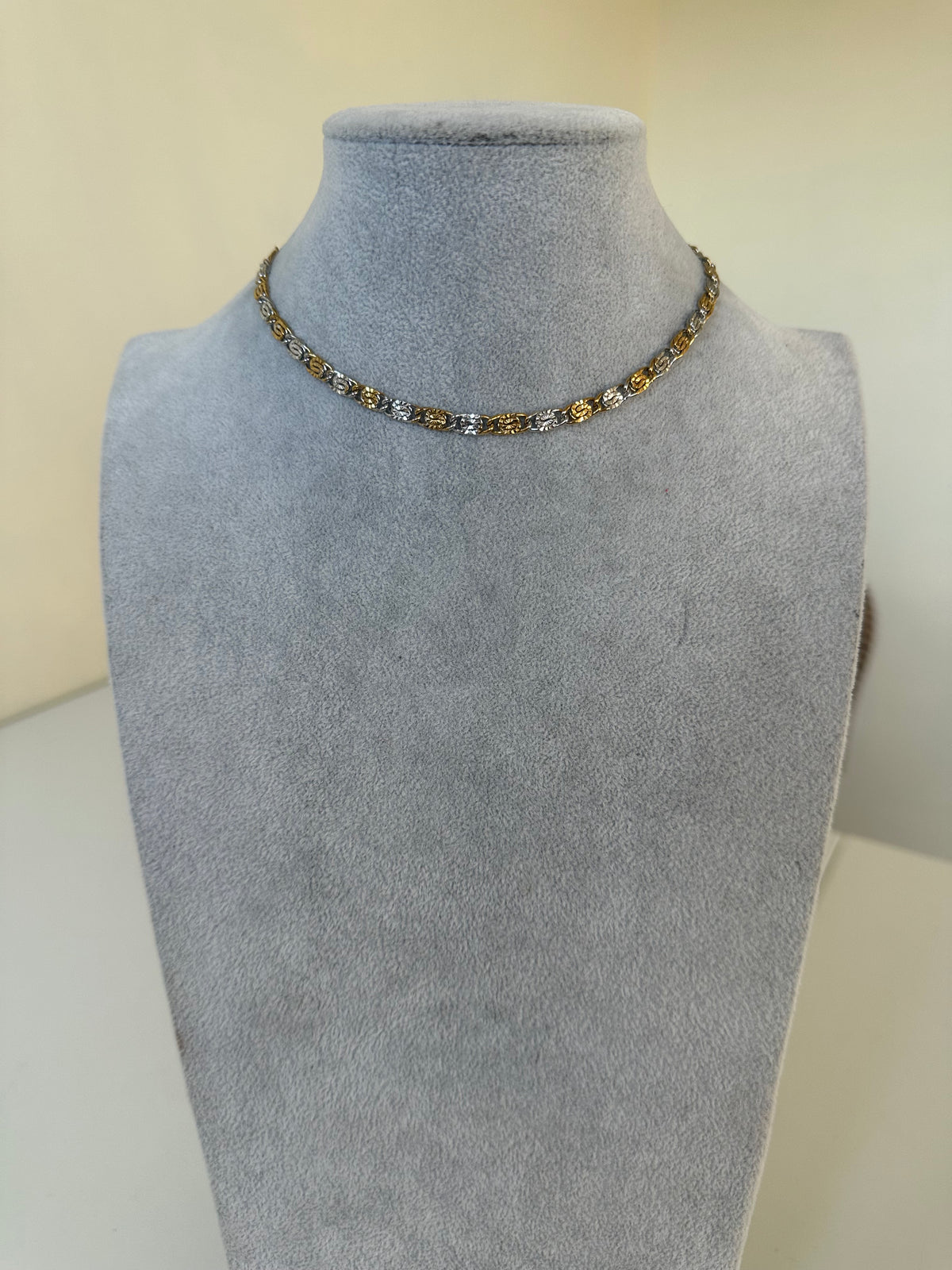 Mixed Metals Snail Chain Necklace
