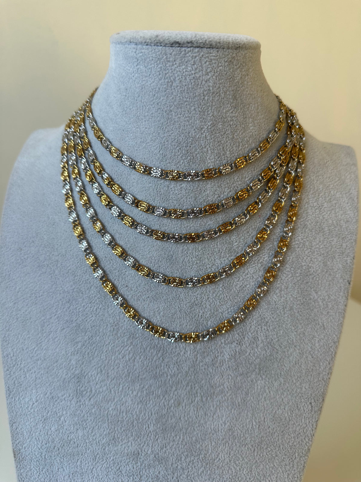 Mixed Metals Snail Chain Necklace