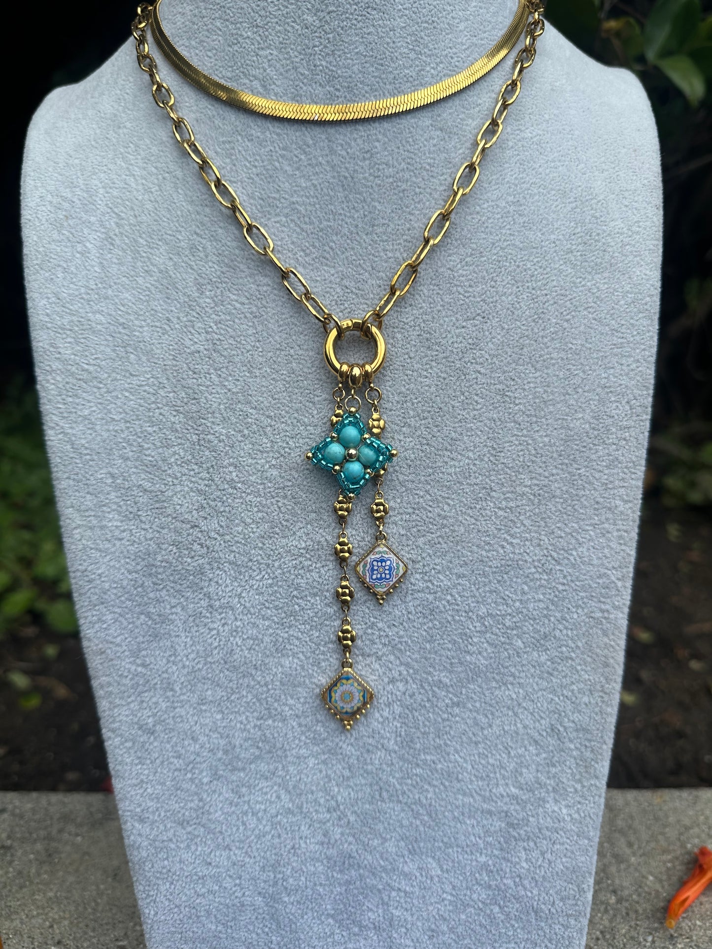 SB Blues: Santa Barbara Tiles to Go Statement Necklace