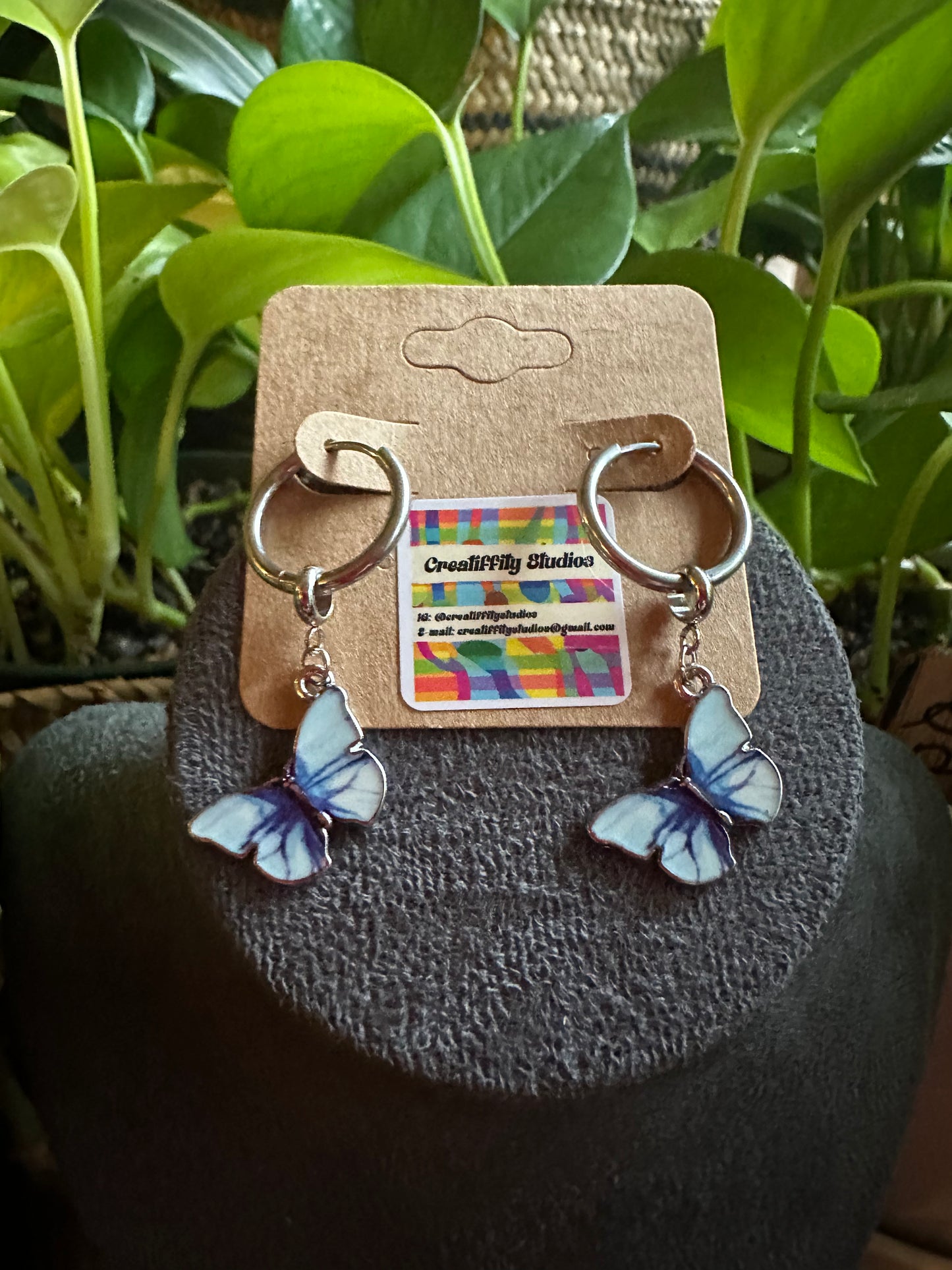 Butterfly Charms N Huggie Hoops