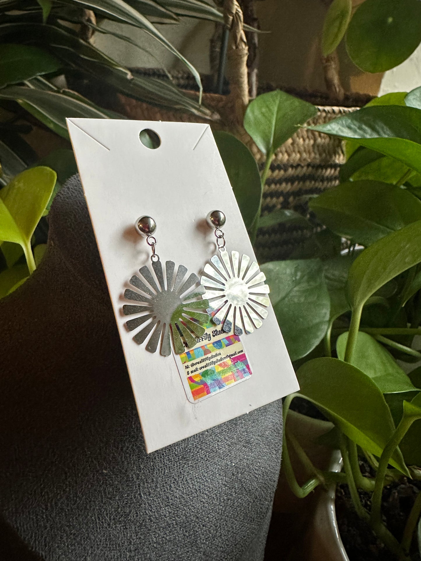 Silver Burst Earrings