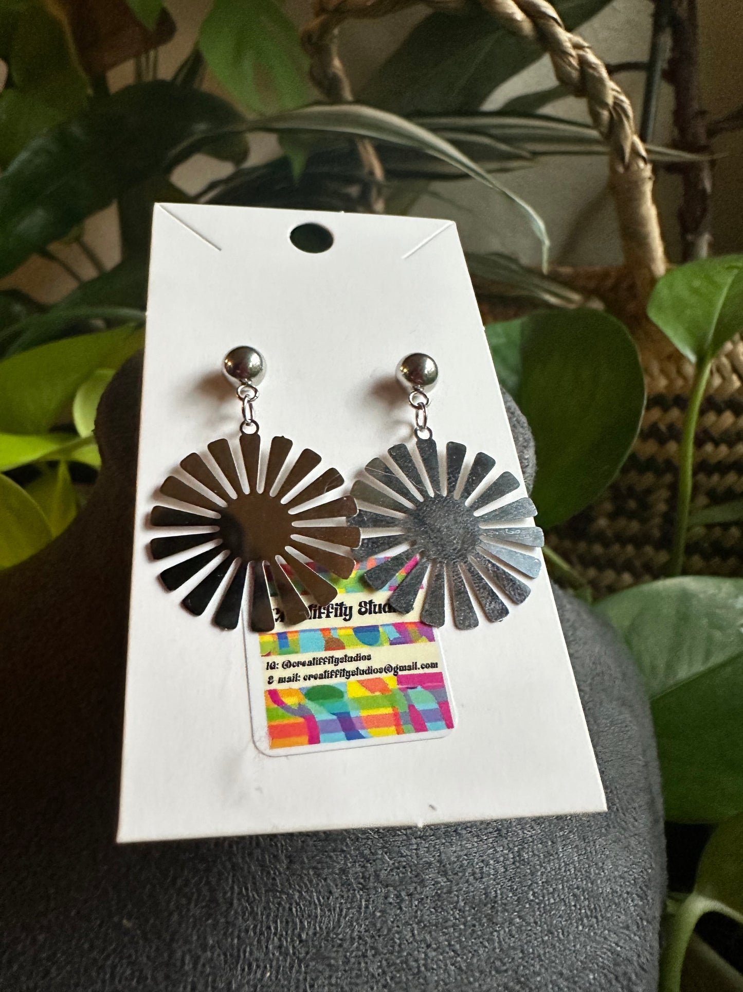 Silver Burst Earrings