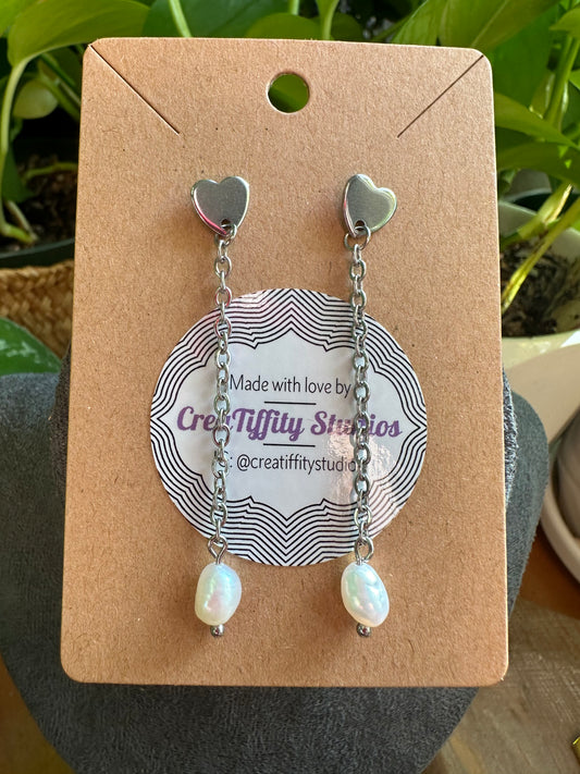 Pearl Love Drop Earrings