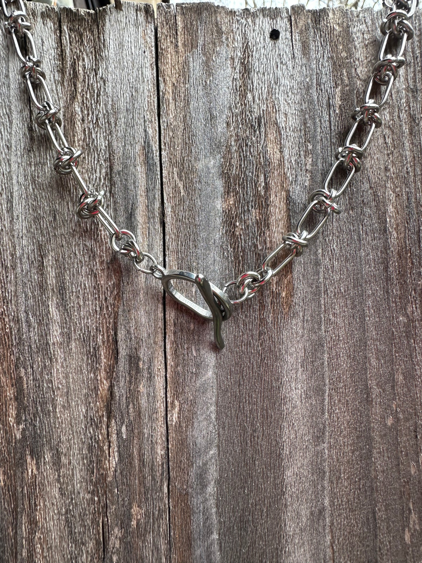 Barbed Wire Toggle Clasp Necklace