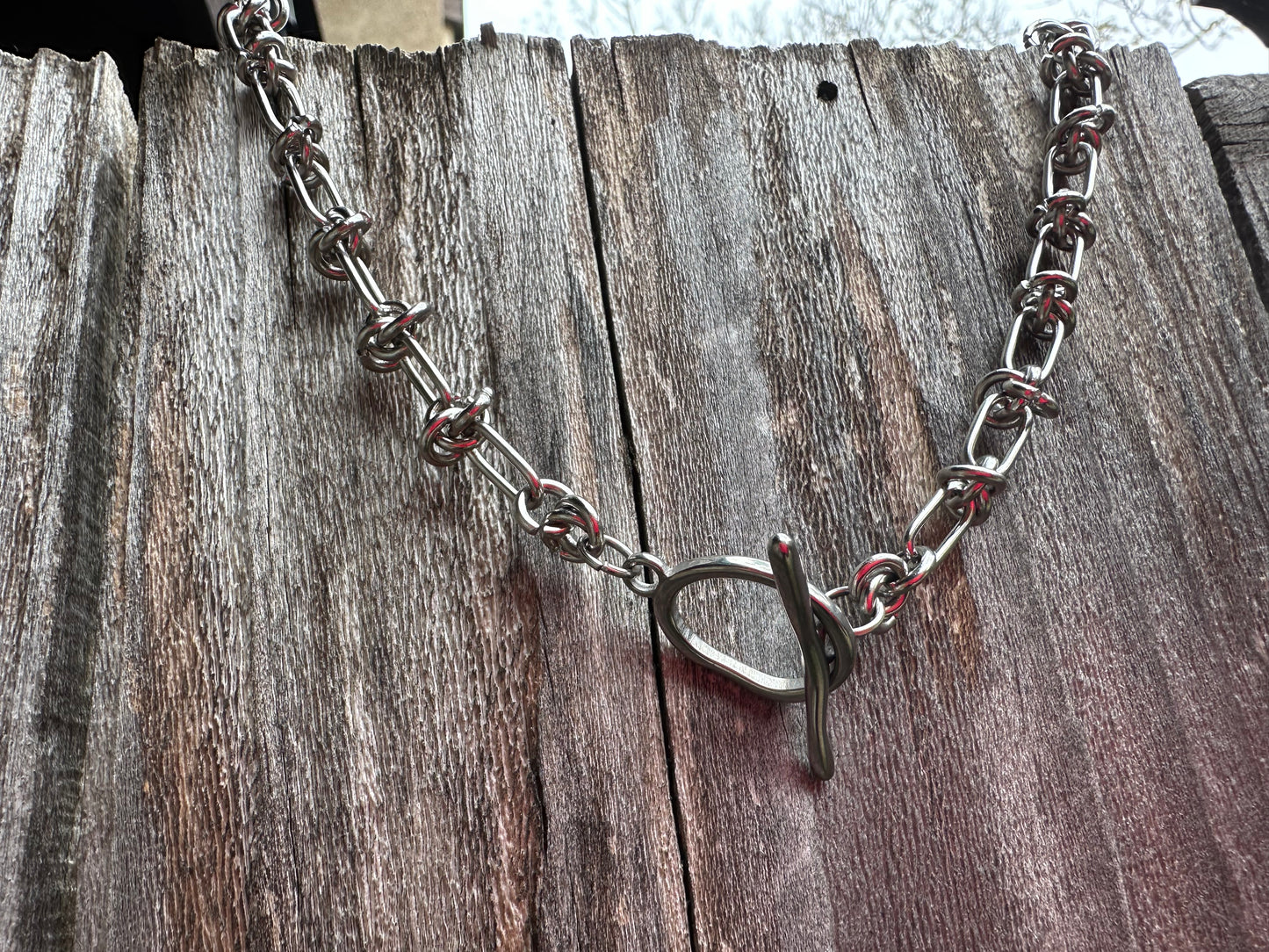 Barbed Wire Toggle Clasp Necklace