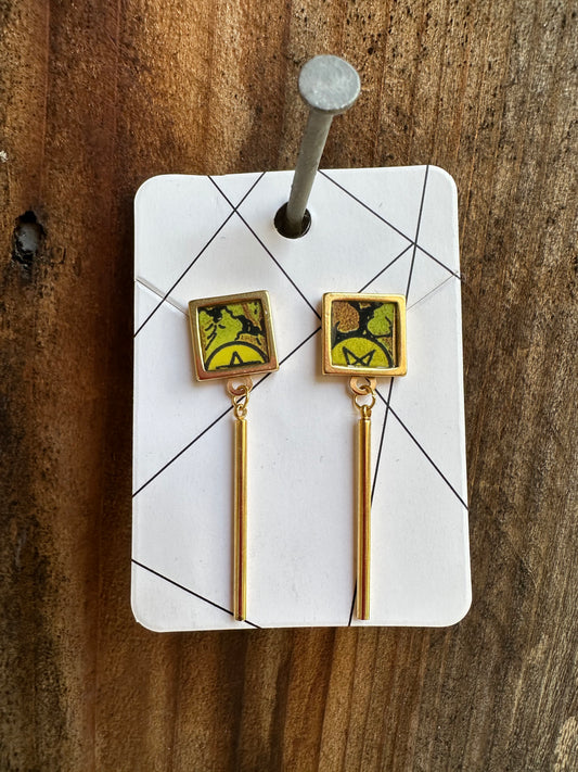 On the Vine Earrings (VII of Pentacles)