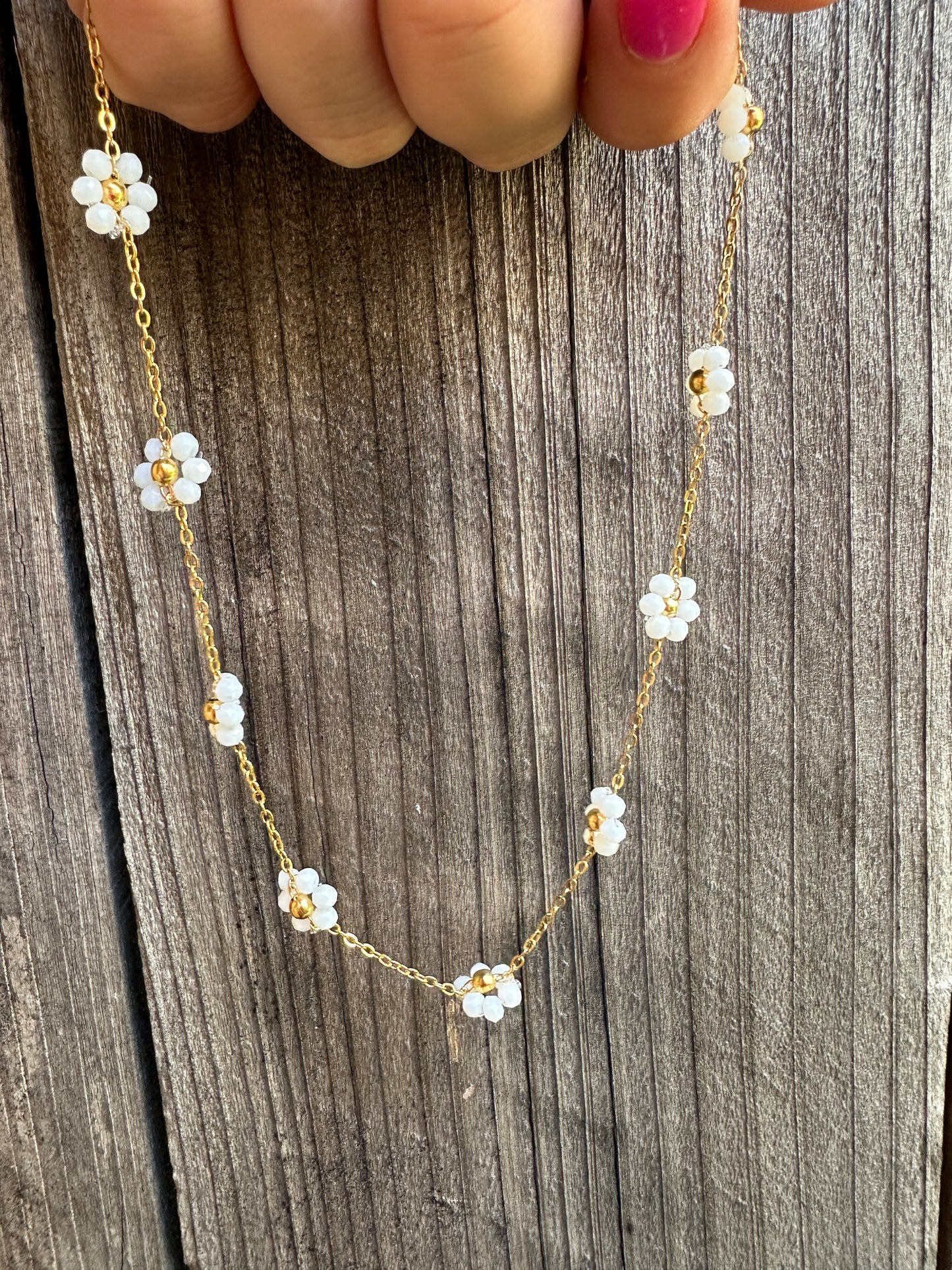 Beaded Daisy Chain Necklace