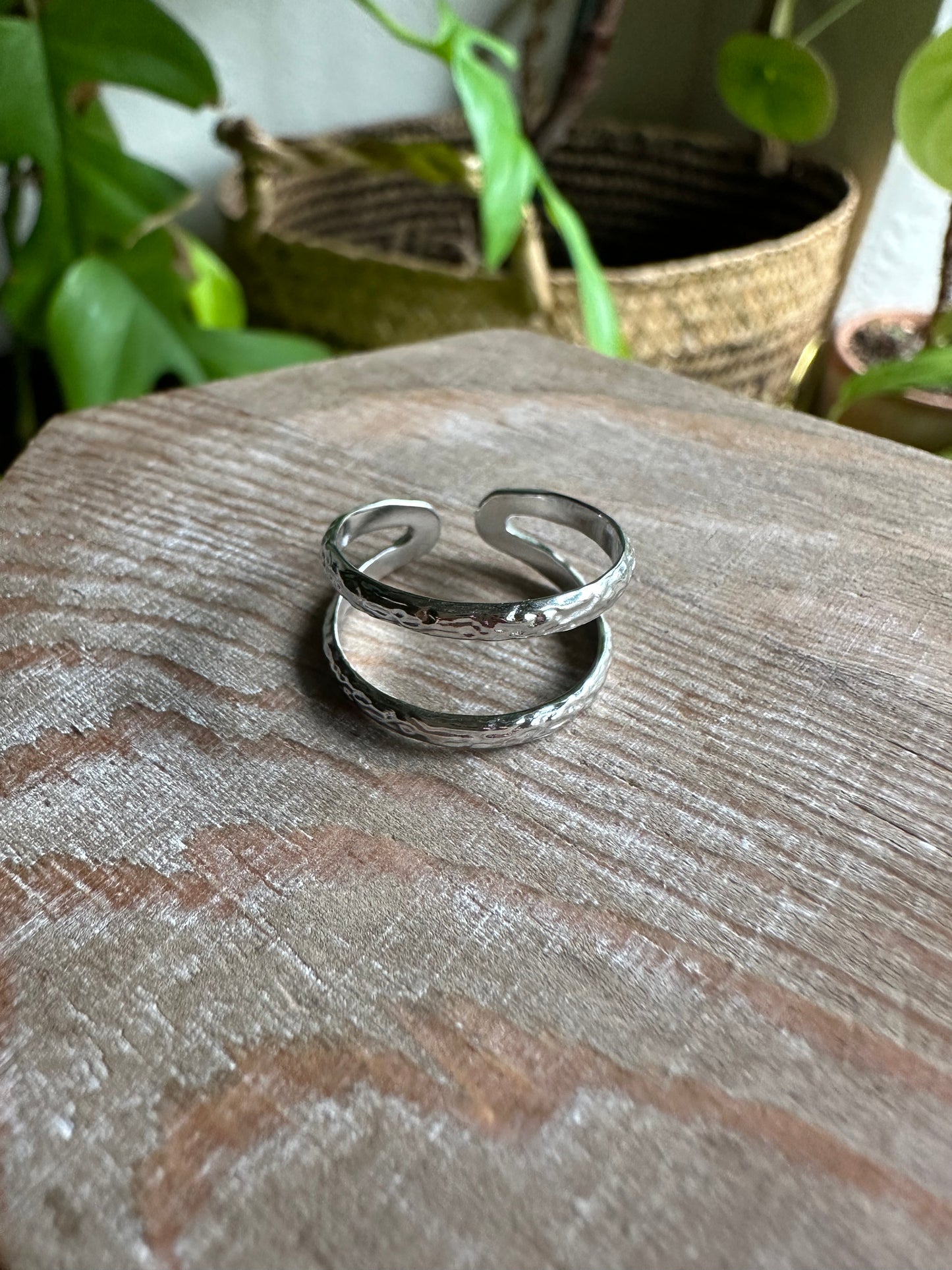 Textured Double Cuff Ring