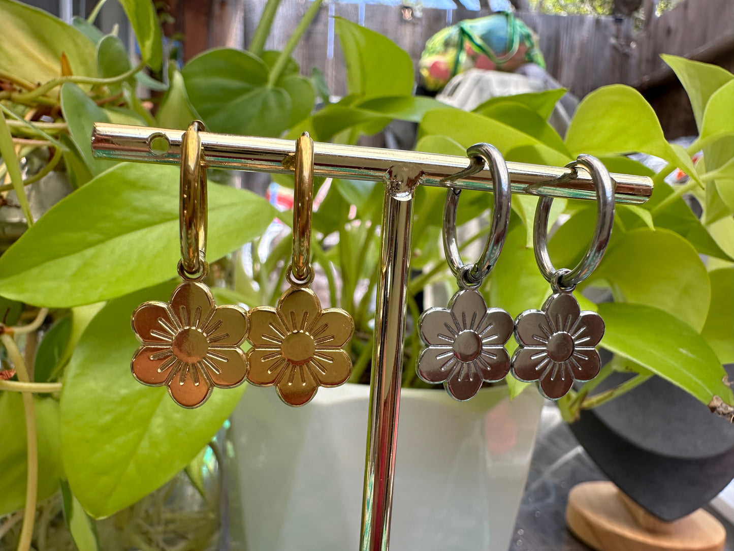 Flower Pop Huggie Hoops