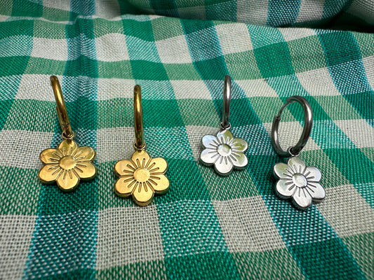 Flower Pop Huggie Hoops