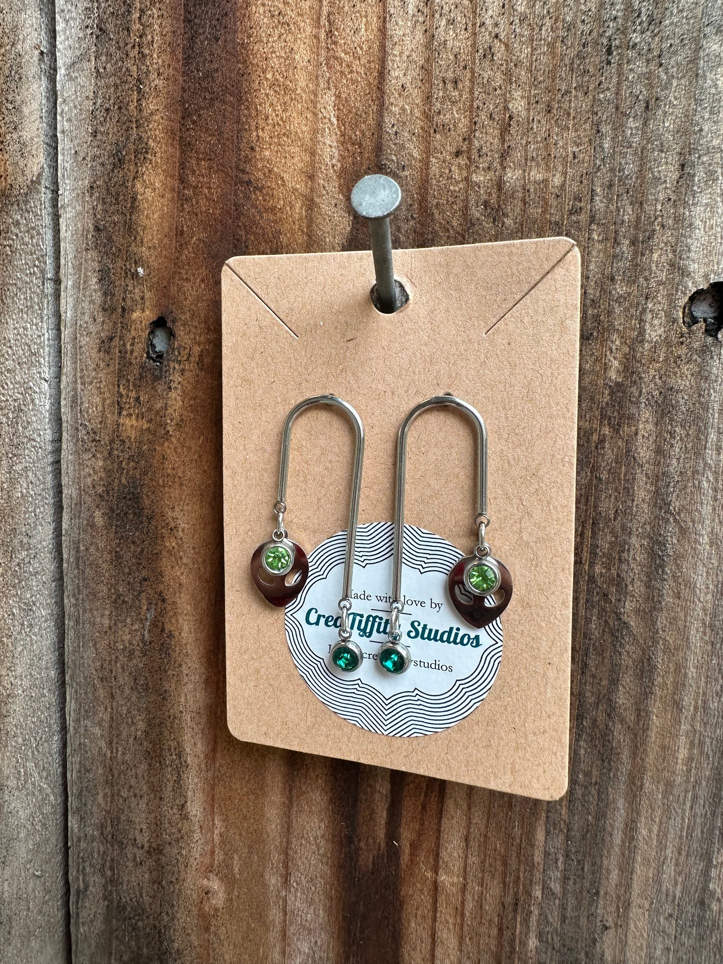 Lil’ Green Alien Arch Earrings