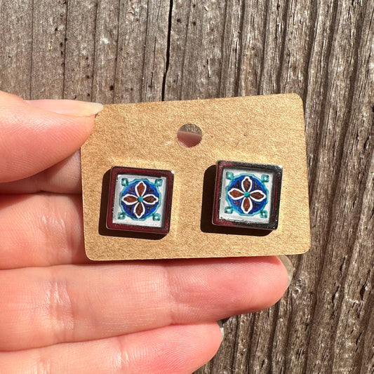 Violet Fan Tile Studs (Santa Barbara Public Market)