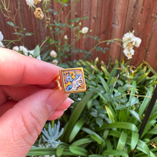 Peacock’s Tail Tile Ring (Arlington Theater)