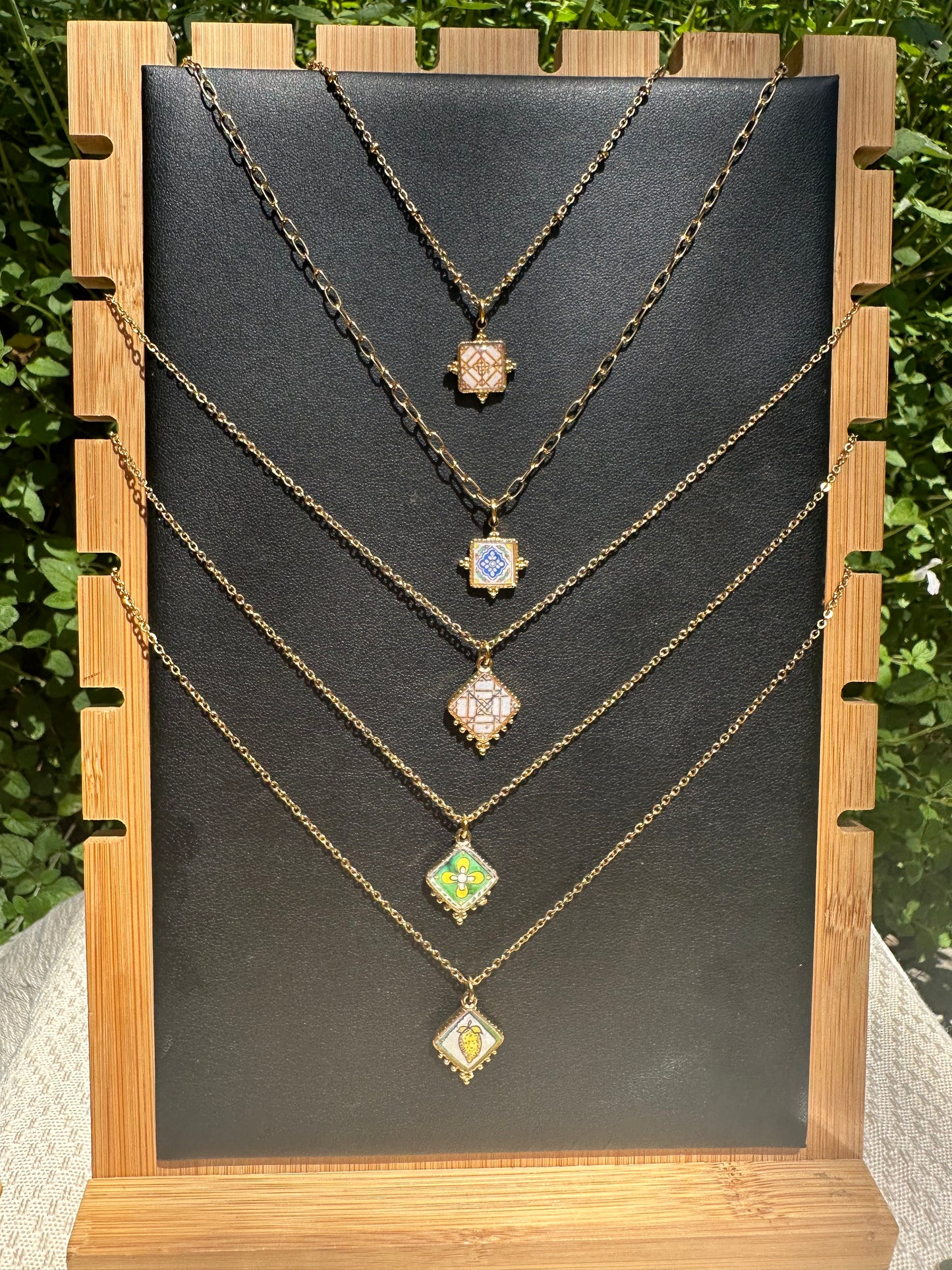 Tiles To Go Necklace: GOLD (Made to Order)